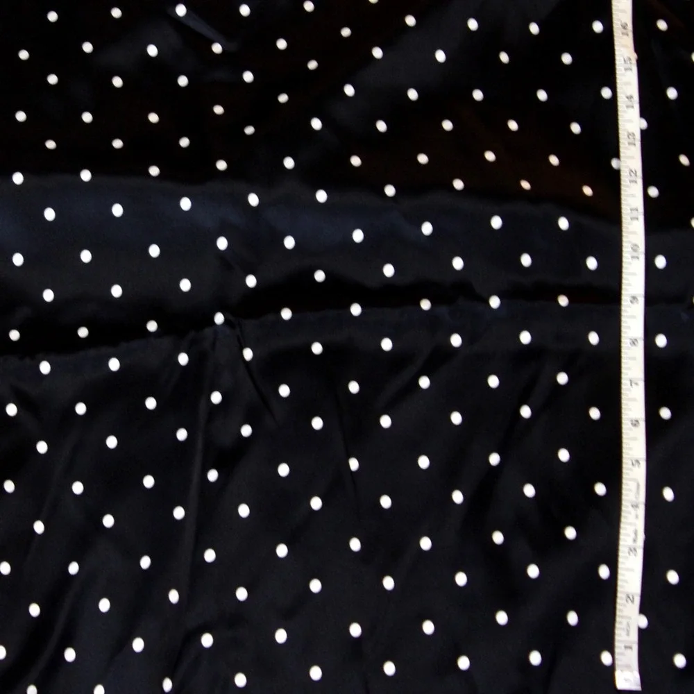 Black White Polka Dot 100 Pure Silk Charmeuse 19mm Fabric By Half Yard 44